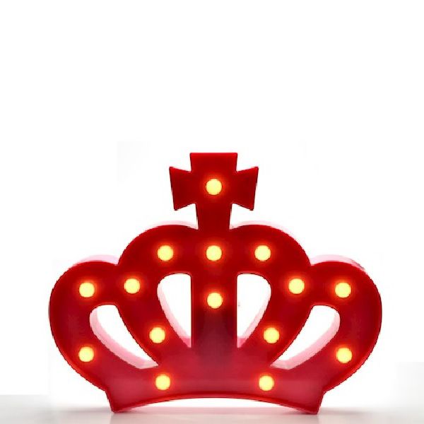 Luminária Led Coroa Abajur Leds Decoração Vermelho
