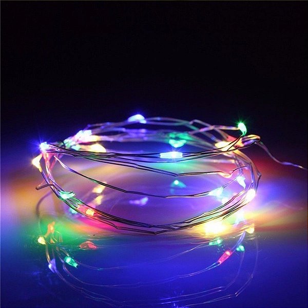 Fio Fada Prata Cobre Colorido Luz Cores Natal 2m 20 Leds Pilha Festa Decoração