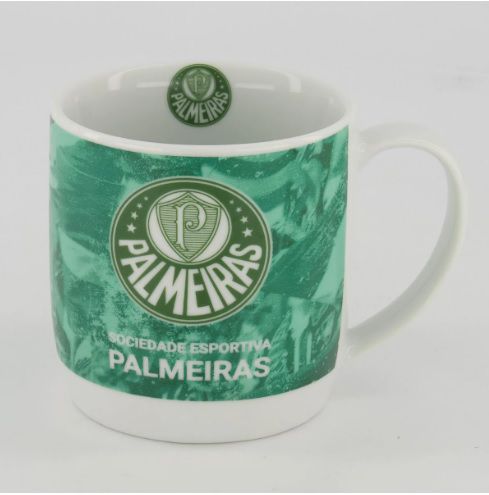 Caneca de Porcelana Decorada Palmeiras Porco 250ml