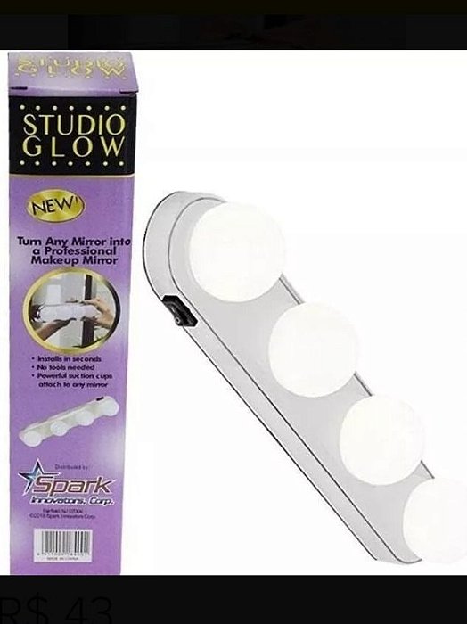 Studio Glow Luz De Espelho Camarim Led 4 Lampadas Portátil