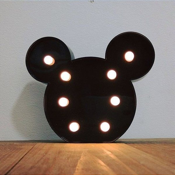 Luminária Abajur De Led Cabeça Do Mickey Decoração