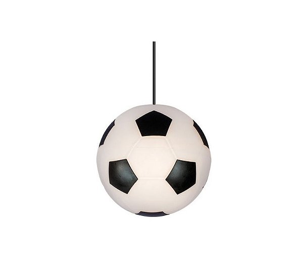 Luminária Pendente Bola De Futebol Quarto Infantil 25,5cm