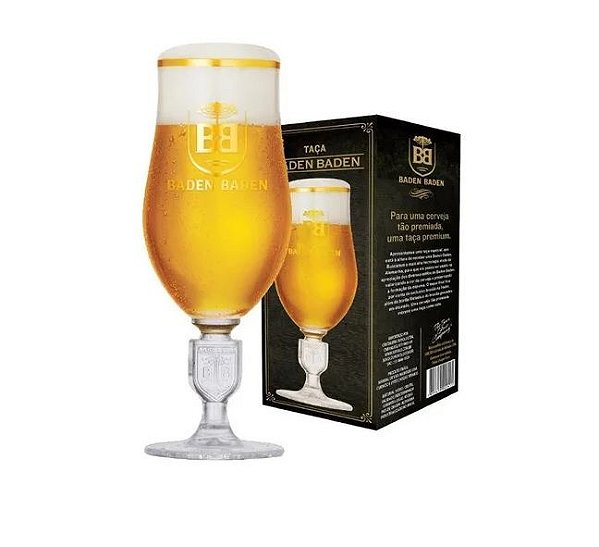 Taça De Cerveja Cristal Baden Baden Brasão Novo Modelo