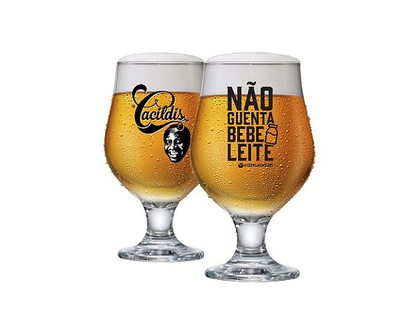 Taça De Cerveja Beer Master Cacildis Vidro 380ml - Não Guenta Bebe Leite