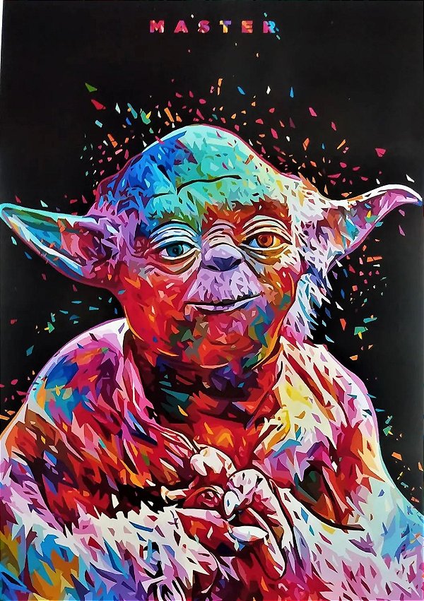 Quadro Decorativo Mestre Yoda Star Wars 28x20 Cm Colorido