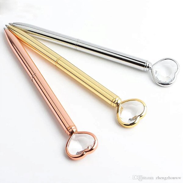 Caneta Luxo Diamante - Rosé Prata Ou Dourado