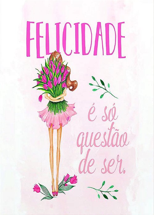 Placa Decorativa Em Mdf Felicidade Quadro / Quadrinho Decoração