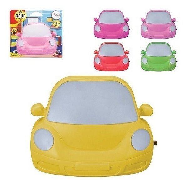 Abajur Luminaria Led Tomada Infantil Formato Carro