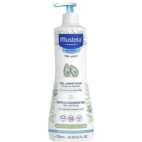 Mustela Bebê Gel Dermo Lavante Suave Cabelo e Corpo Pele Normal Hipoalergênico 750ml
