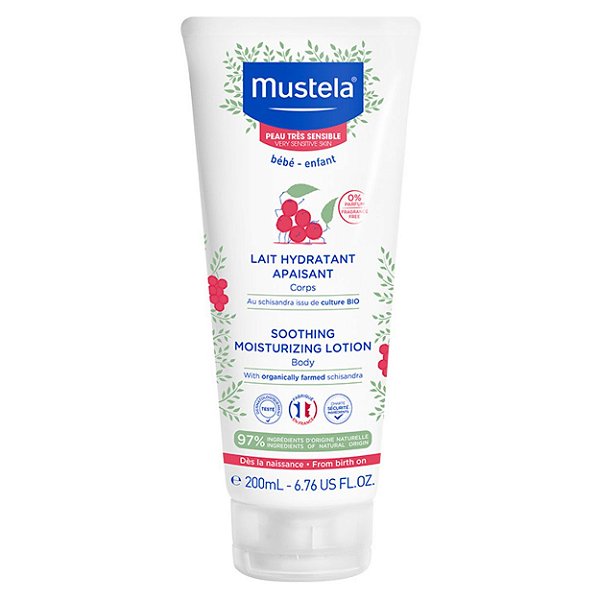 Mustela Loção Creme Hidratante Calmante Com Schisandra Orgânica Hipoalergênico Pele Muito Sensível 200 ml