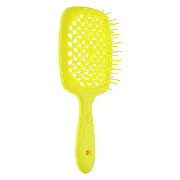 Escova de Cabelo Profissional Italiana Janeke Superbrush Amarelo Fluor