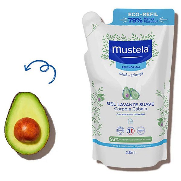 Gel Lavante Mustela Bébé Suave Corpo E Cabelo Refil 400ml