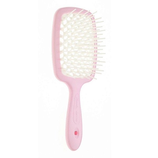 Escova de Cabelo Janeke Superbrush Original Rosa Pastel e Branco