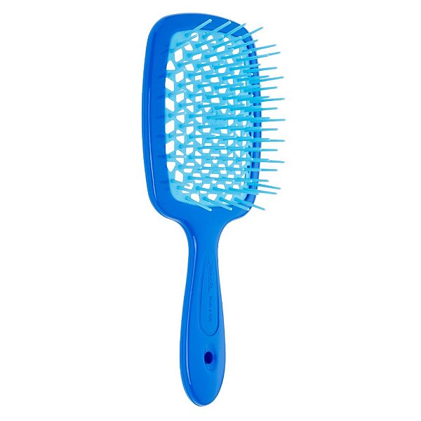 Escova Cabelo Janeke Superbrush Raquete Profissional Azul