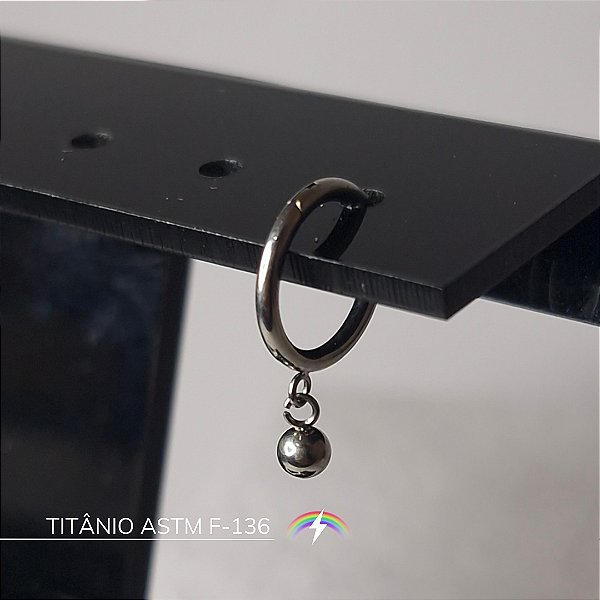 Segmento com pingente esfera - Titânio ASTM F-136