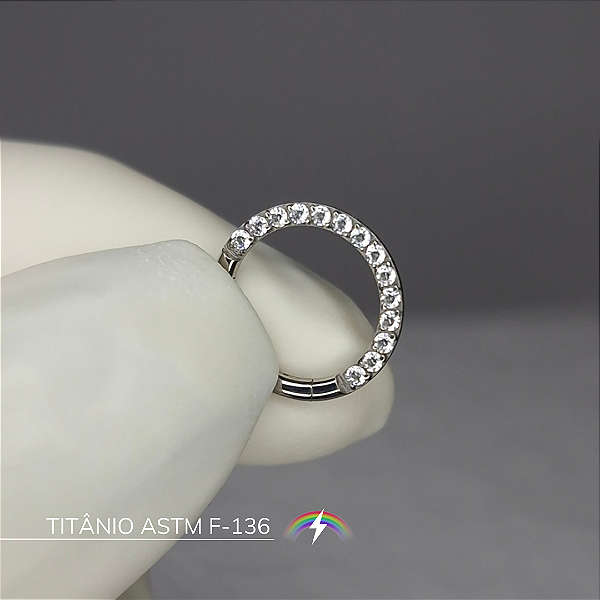 Segmento cravejado frontal - Titânio ASTM F-136