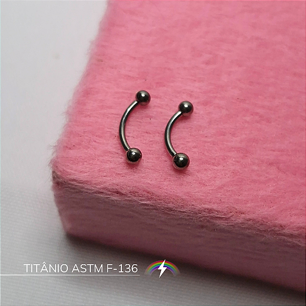 Micro barbell curvo - Titânio ASTM F-136