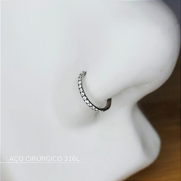 Segmento cravejado (aba nasal) - Aço Cirúrgico 316L