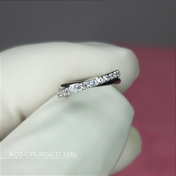 Segmento transpassado com zircônias - Aço Cirúrgico 316L