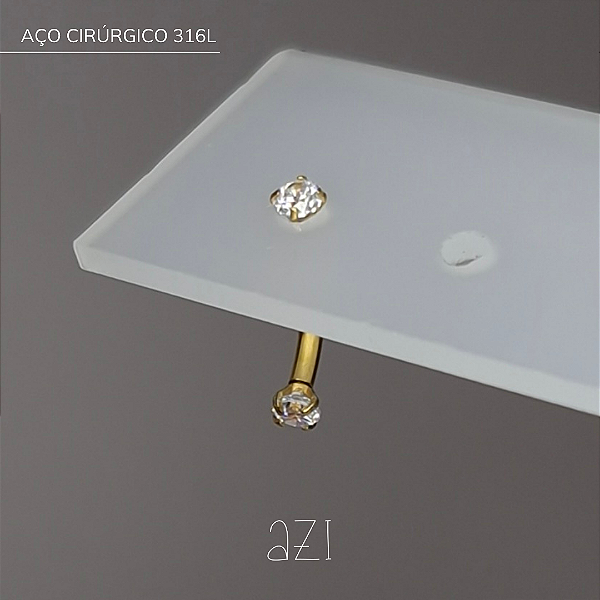 micro curvo PVD Gold ponto de luz - Aço Cirúrgico 316L