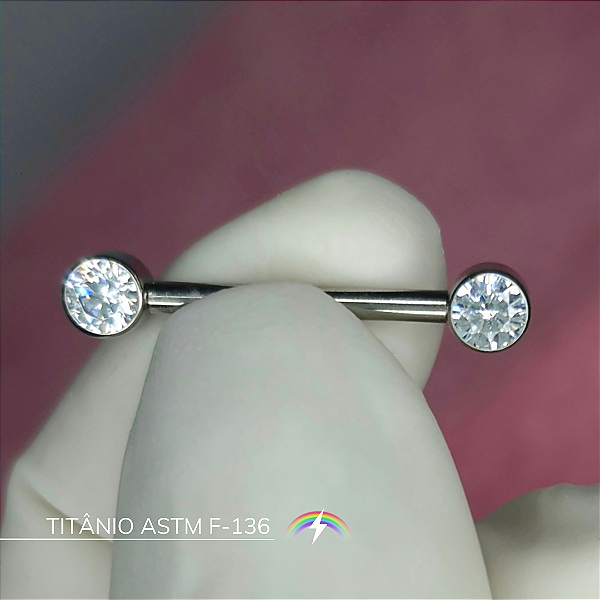 Barbell zircônia flat - Titânio ASTM F-136