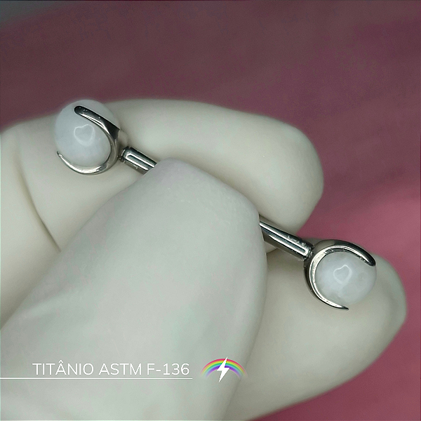 Barbell bolinha de lua - Titânio ASTM F-136