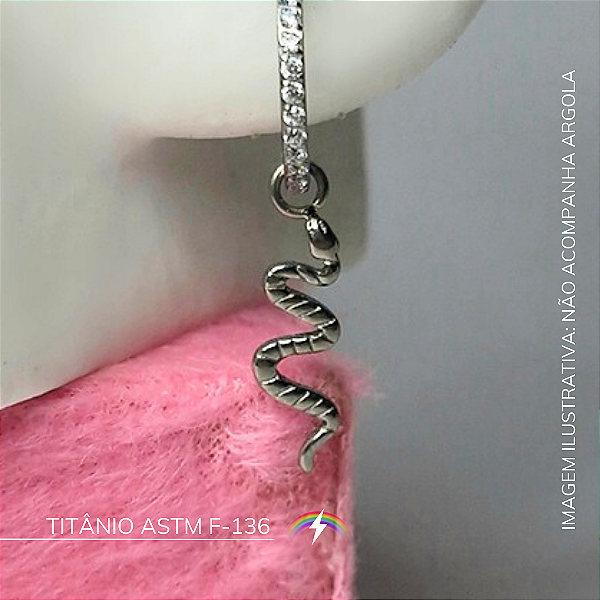 Pingente cobrinha - Titânio ASTM F-136
