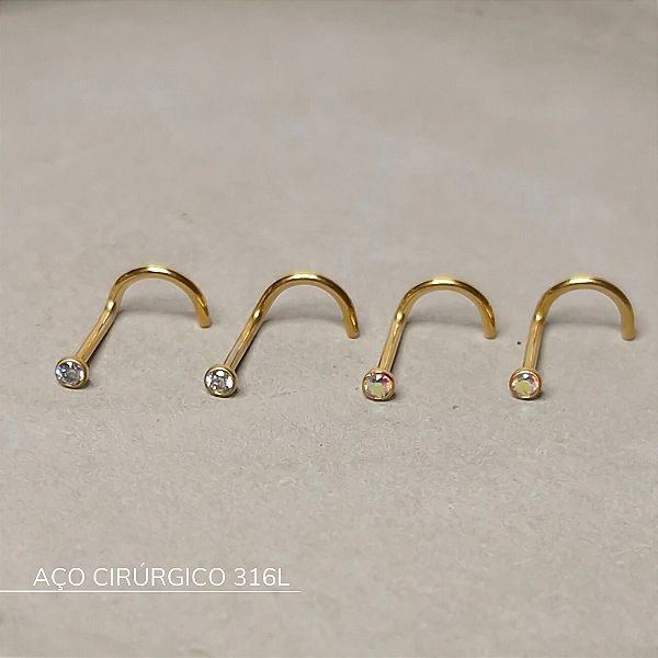 Nostril PVD Gold - Aço Cirúrgico 316L