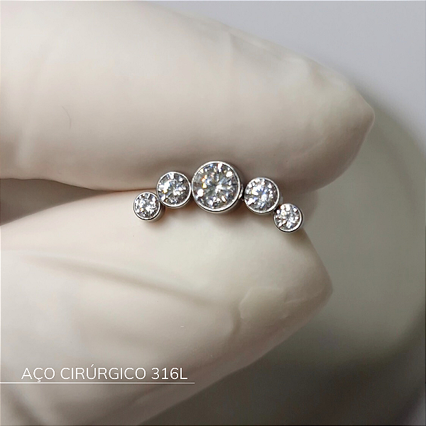 Labret cluster - Aço Cirúrgico 316L