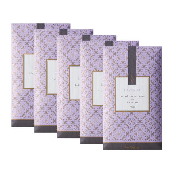 Sachê Perfumado Lavanda 10g Via Aroma - KIT 5 Unidades