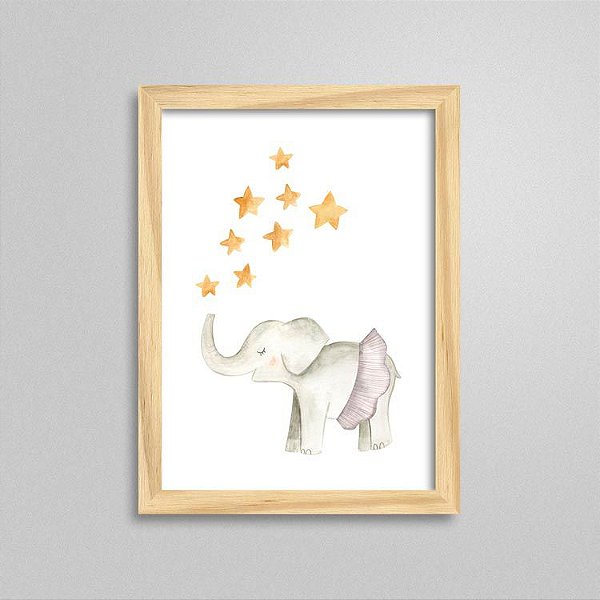 Quadro Elefante - Quarto de Menina M3