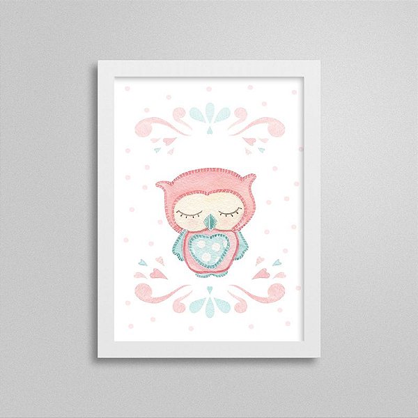 Quadro decorativo Sweet Baby Girl - Corujinha