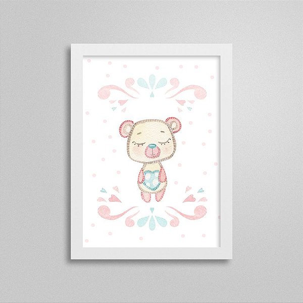 Quadro decorativo Sweet Baby Girl - Ursinho