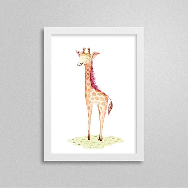 Quadro Bichinho Fofinho - Girafa Brincando