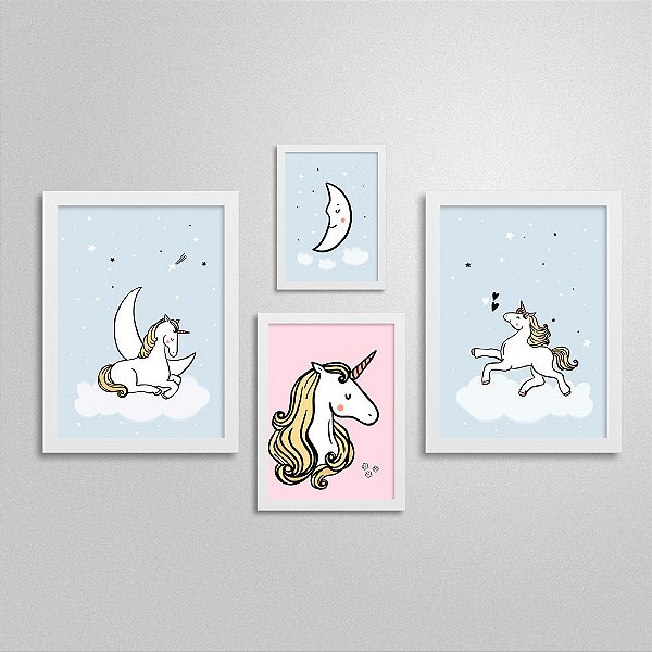 QUADRO DECORATIVO UNICORNIO QUARTO MENINA