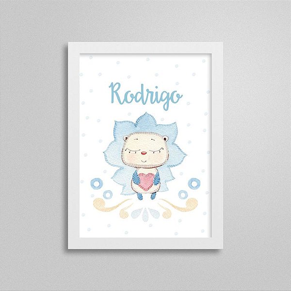 Quadro decorativo Sweet Baby Boy - Leãozinho - Nome Personalizado