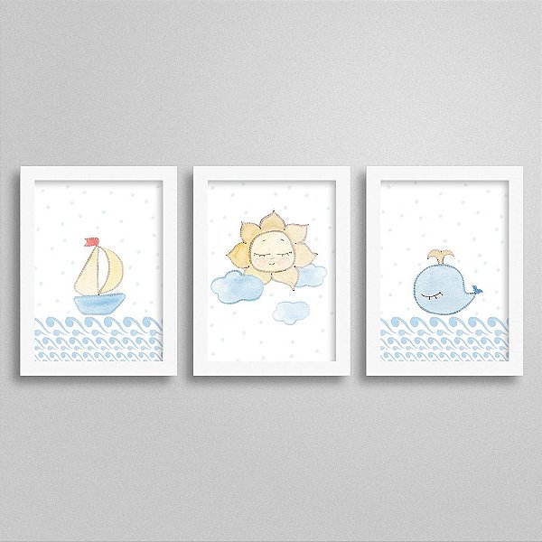 Quadros decorativos Sweet Baby Boy - Kit 4