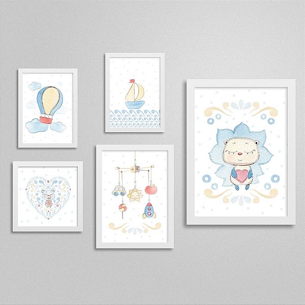 Quadros decorativos Sweet Baby Boy - Kit 6