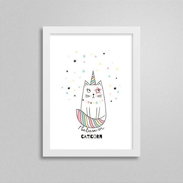 Quadro Unicórnio Escandinavo - Caticorn