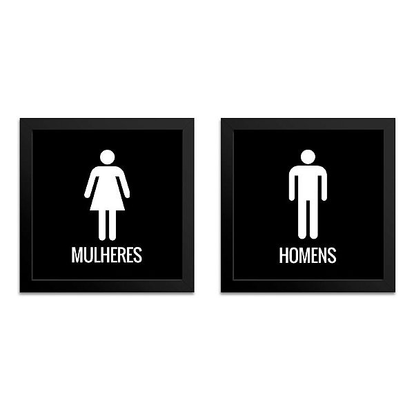 Quadro para Banheiro – Homem e Mulher