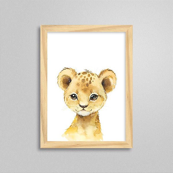 Quadro Filhote de Leão - Decoração Quarto de Bebê