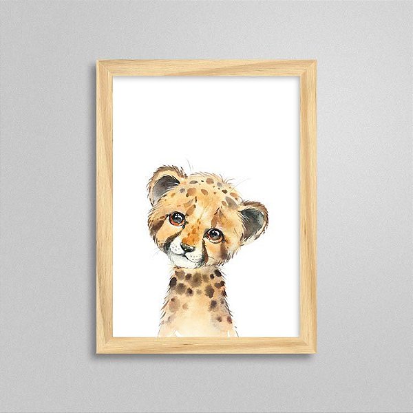 Quadro Filhote de Guepardo - Decoração Quarto de Bebê