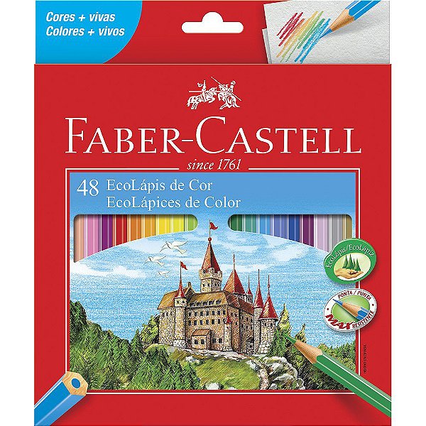 Lápis de Cor 48 Cores Faber-Castell Ecolápis