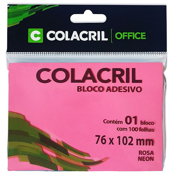Recado Adesivo 76 x 102mm 100 Folhas Colacril