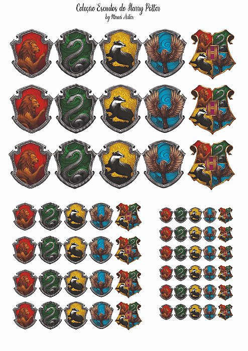 FELTRO ESTAMPADO - ESCUDOS HARRY POTTER