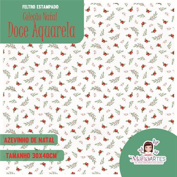 COLEÇÃO FELTROS ESTAMPADOS - NATAL DOCE AQUARELA