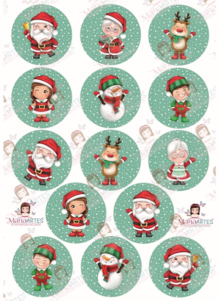 PINGENTES FAMÍLIA NOEL 03 - VERDE