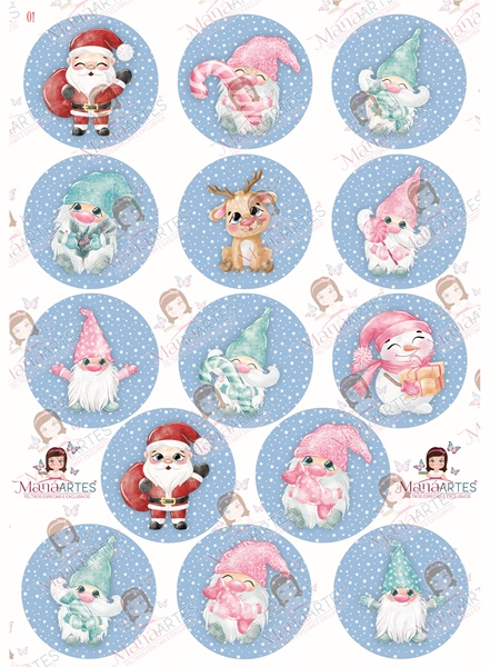 PINGENTES GNOMOS CANDY 01 - AZUL
