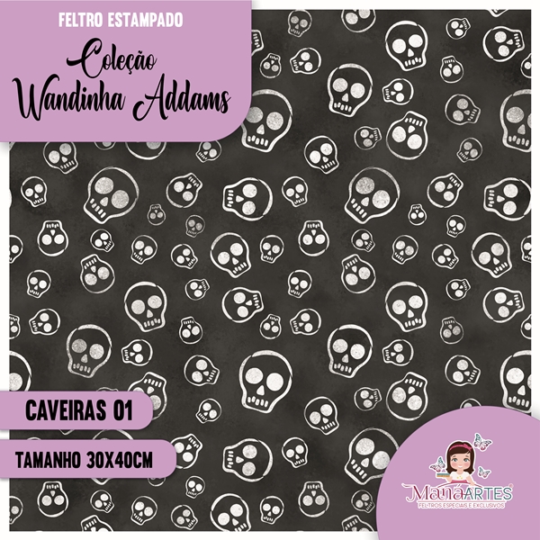 COLEÇÃO FELTROS ESTAMPADOS - WANDINHA ADDAMS