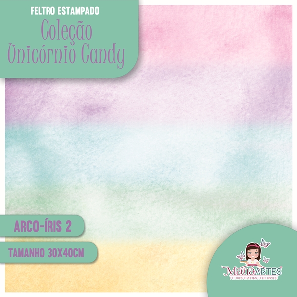 COLEÇÃO FELTROS ESTAMPADOS - UNICÓRNIO CANDY